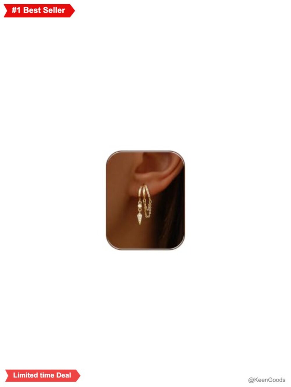14k Gold Plated Triple Huggie Stud Dangle Earrings for Women